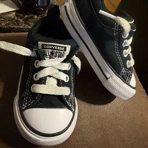 Converse Black and White Low-Top Sneakers with Canvas Material